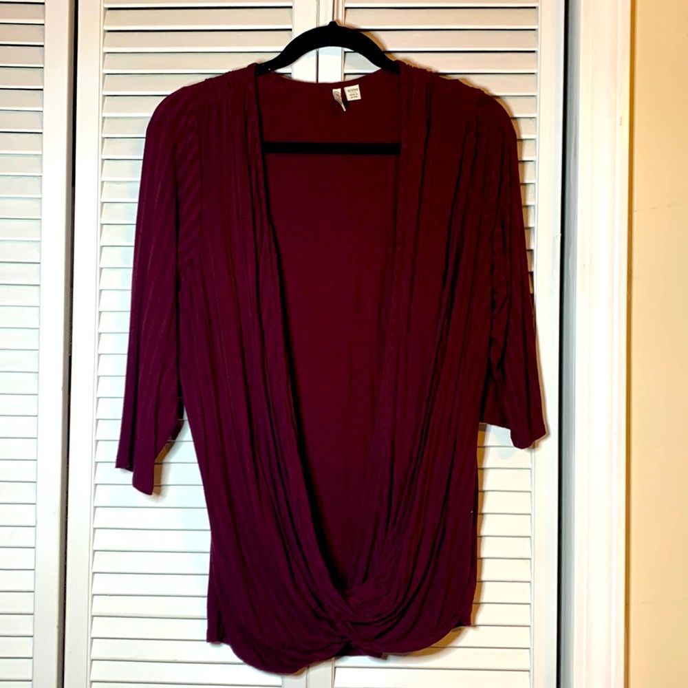 CATO EST 1946 Purple Striped Wrap Top Half Sleeve Size 18/20W